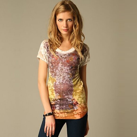 Free People Printed Tribal Burnout Tee ASO Alex Russo - Picture 3 of 7